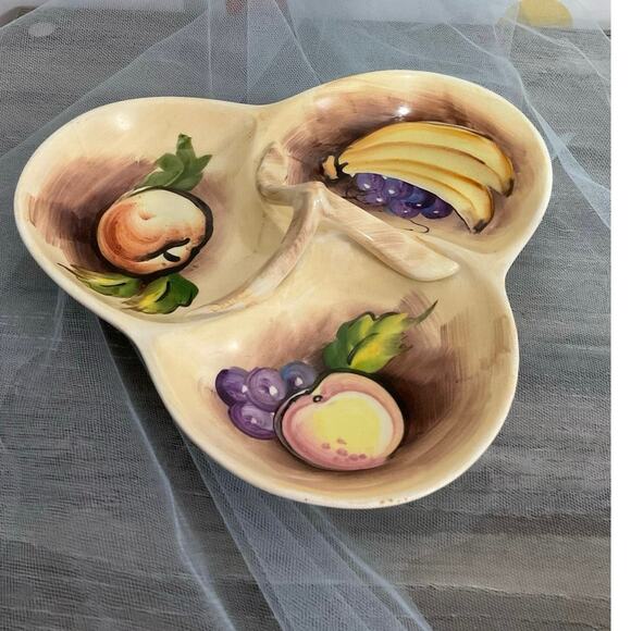 Mid Century Serving Condiments Dish Fruit Theme - Picture 4 of 13